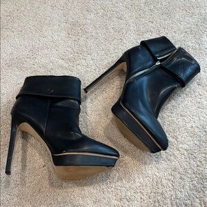 Black zipper booties